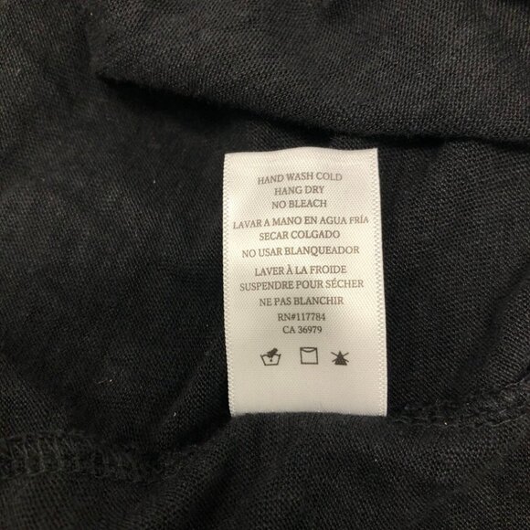 Rails Sami Black Gold Foil Star Long Sleeve Tee Size M Linen Blend - Picture 8 of 8